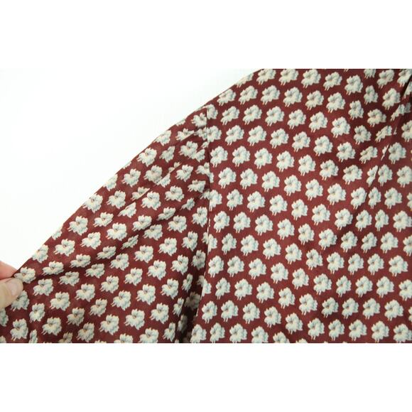 Vintage Medium Top 70s Hippy Print Officecore Western Floral Prairie Hippy Boho - Picture 6 of 10